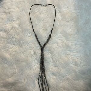 Chicos Gold/Brown Tassle Necklace